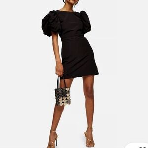 EUC Topshop Puffed Sleeve LBD